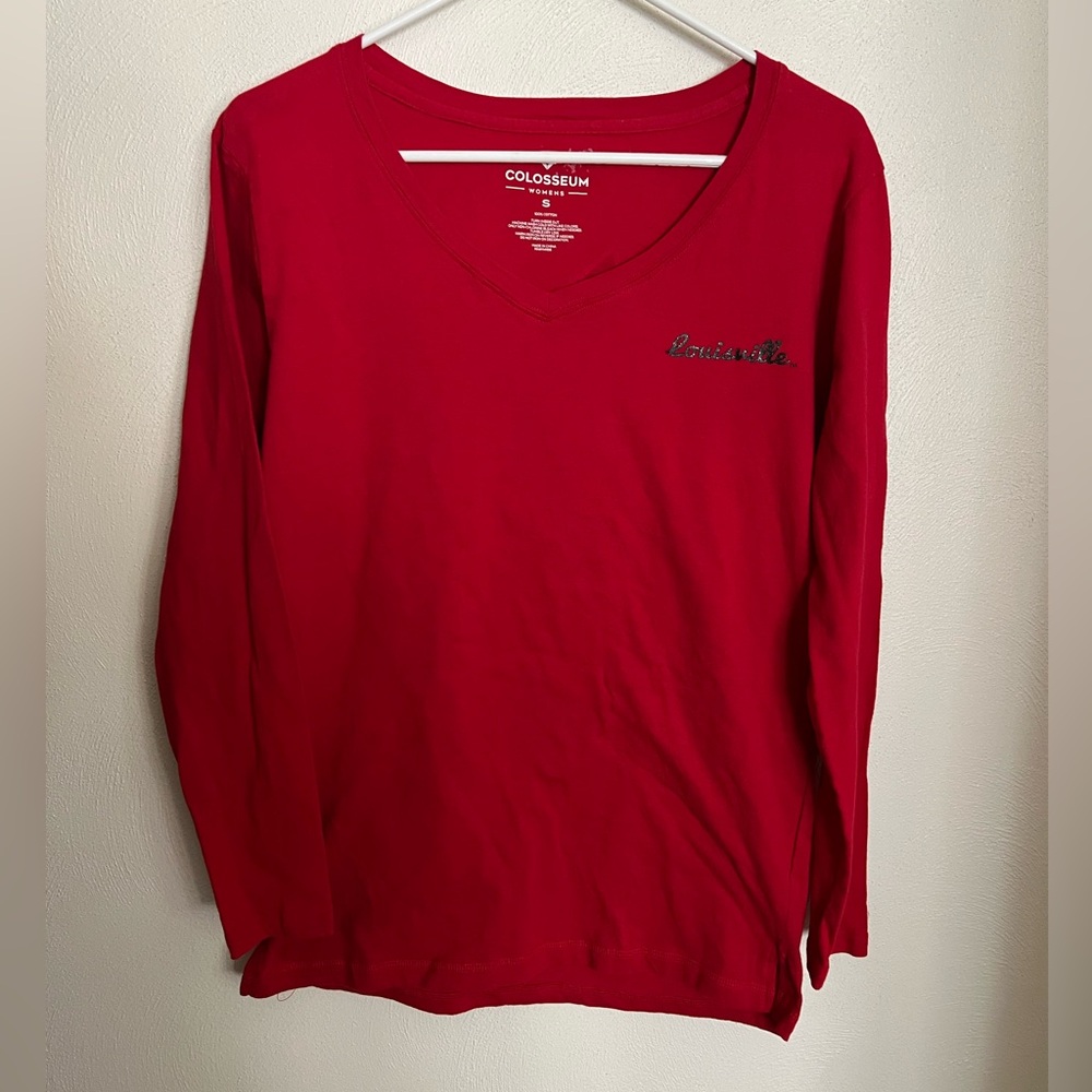 COLOSSEUM University of Louisville Cardinals Casual Long Sleeve T Shirt Red Sz S
